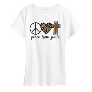 Women's - Instant Message - Peace Love Jesus Short Sleeve Graphic T-Shirt - 1 of 4