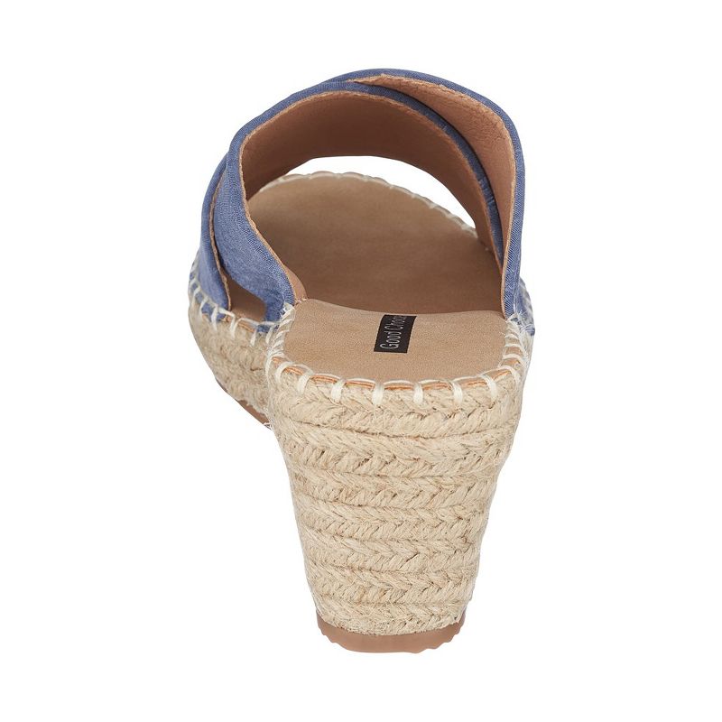 GC Shoes Darline Cross Strap Espadrille Comfort Slide Wedge Sandals, 3 of 9