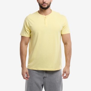 X RAY Men's Basic Henley Neck Short Sleeve T-Shirt - 1 of 4
