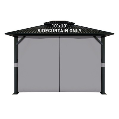 Aoodor 10' x 10' Gazebo Curtain Set Protecting Privacy Side Walls 4 Panels,Curtain Only