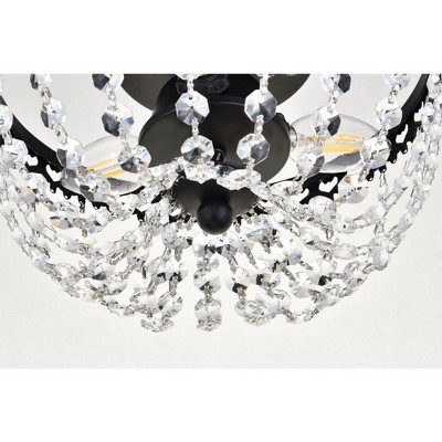 Kylie 10" Black Iron and Crystal Flush Mount Light