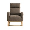TOAOTBNBO Arm Rocking Chair with Two Side Pocket, Reclining Lazy Lounge Chair with High Backrest Upholstered Rocking Chair for Rest Room - 2 of 4