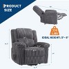Corduroy Recliner Chair, Manual Recliner Sofa with Handle, Pillow Top Arms, Thick Padding, Side Pocket, Living Room, Bedroom, Home Theater, Dark Gray - 3 of 4