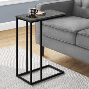 FONTOI End Tables C Shaped, Space Saving, Side Table for Living Room Bedroom, Modern Laminate with Metal Frame, Gray, 25"*17"*3" - 1 of 4