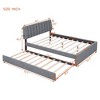 Queen/Full/Twin Size Teddy Fleece Upholstered Platform Bed with Trundle Bed and LED Lights-ModernLuxe - 3 of 4