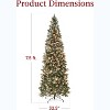 Prelit Pencil Snow Flocked Spruce Artificial Christmas Tree with Incandescent Warm White Lights & Foldable Stand - 4 of 4