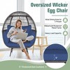 Tangkula Patio Rattan Wicker Lounge Chair Oversized Outdoor Metal Frame Egg Chair w/ 4 Cushions - 4 of 4