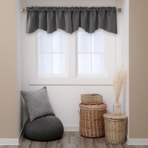 Deconovo Scalloped Valance Curtain – Rod Pocket, 1 Panel, Blackout Style - 1 of 4