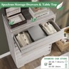 AMERLIFE 5 Drawer Dresser, Farmhouse 47" Tall Chest of Drawers with Slat Handles - 4 of 4