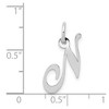 Black Bow Jewelry 14k White Gold Ella Collection Small Fancy Script Initial Pendant A-W - 2 of 3