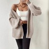 Womens Lantern Long Sleeve Fall Sweater Cardigan Loose Kint Drop Shoulder Sleeves Shirt Casual Top - 2 of 4