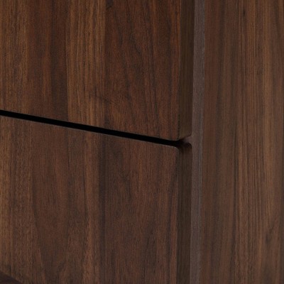 Graceland Walnut Brown 2-Drawer Nightstand with Gold Cone Legs