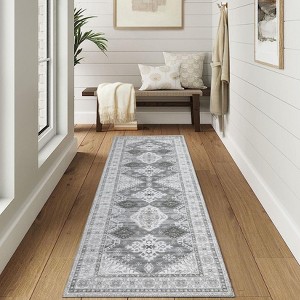 Rugs for Living Room Vintage Rug Medallion Pattern Distressed Non Slip Area Rug for Bedroom, Dining Room, Home Office - 1 of 4