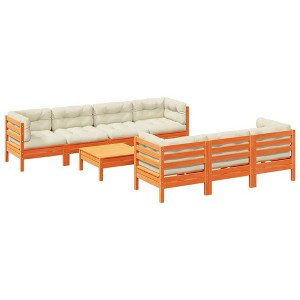 vidaXL 8 Piece Patio Sofa Set with Cushions - Wax Brown - 1 of 4
