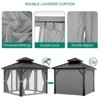 Whizmax Hardtop Gazebo, Double Roof Aluminum Frame with Netting & Curtains, Wood Grain Galvanized Steel for Patio, Garden, Lawn & Outdoor Parties - 4 of 4