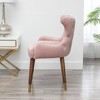Dexmalle Contemporary Velvet Upholstered Nailhead Trim Accent Chair, Pink - 4 of 4
