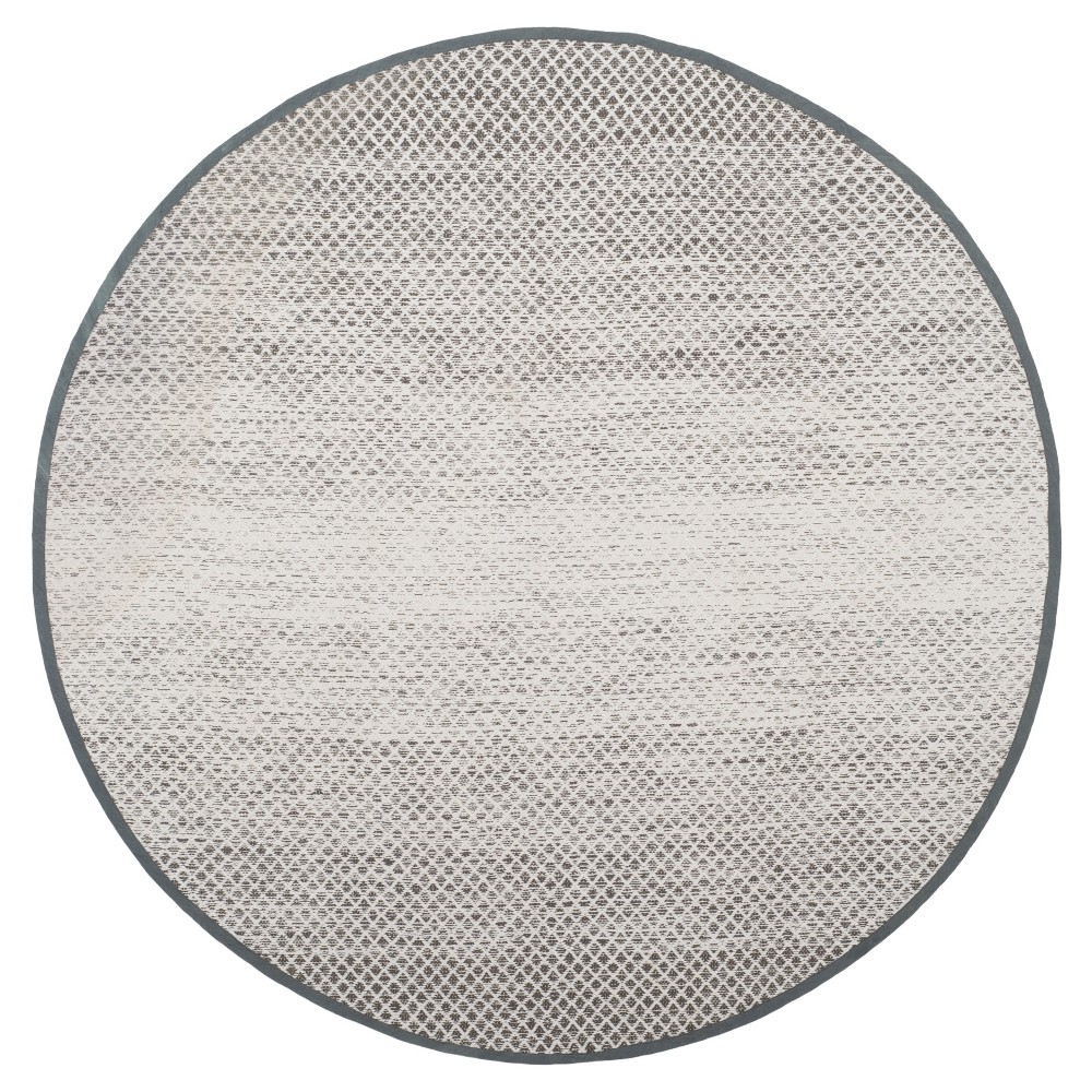 Light Gray/Ivory Geometric Flatweave Woven Round Area Rug 6' - Safavieh