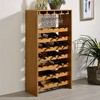 SEVOBAL Wine Racks Seven-Tier Wooden Storage with Stemware Holders in Oak Finish for Dining Room Use, Brown, 24"*12"*48" - 4 of 4