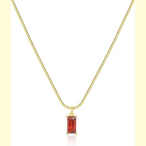 Diamond Necklaces for Women 14K Gold Plated Birthstone Necklace - 1 of 4