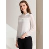 Allegra K Women's Swiss Dots Textured Ruffle Neck Long Sleeve Blouse - 4 of 4