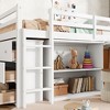 TIRAMISUBEST Twin Size Low Loft Bed with Stroage Case and 3 Drawers, Rubber Wood Loft Bedframe with Pulling -Out Desk and Storage Shelves - 4 of 4