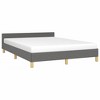 vidaXL Bed Frame with Headboard Dark Gray 53.9 in.x74.8 in. Full Fabric - 3 of 4