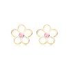 Guili Toddler, kids Sterling Silver 14k Gold Plated Flower Screw Back Earrings, Adorable and Safe Design for Everyday Wear and Special Occasions - 2 of 3