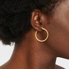 14k Gold Plated Brass Cubic Zirconia Click Top Hoop Earrings - A New Day™ Gold: Clip-In Clasp, Simulated Stones - 2 of 3