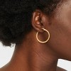 14k Gold Plated Brass Cubic Zirconia Click Top Hoop Earrings - A New Day™ Gold - image 2 of 3