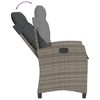 vidaXL Patio Dining Set with Cushions Garden Table and Chairs Poly Rattan - 31.5" x 31.5" x 29.1" Without footrest 2 Items - 4 of 4