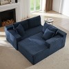 Aukfa 5-Seat L-Shaped Corduroy Sectional Sofa with 5 Pillows, No-Assembly Cloud Couch, High-Density Sponge, Perfect for Apartments - 3 of 4