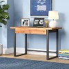 Leighton Writing Desk Wood and Black Metal - Serta - 2 of 4
