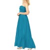 LA LEELA Women's House Daily Routine Evening Wear Solid Smocked Tube Top Maxi Evening Frill Dress Casual Dresses for Women - 2 of 3