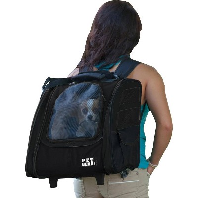 Black Extra Small Rolling Soft Sided Dog Carrier