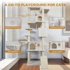 Lyngins 84.6" Multi-Level Cat Tree Tower, Sturdy Cat Tower with 3 Cat Houses, Sisal Cat Scratching Post & Cat Toys, Large Top Platform for 3-4 Cats - 2 of 4