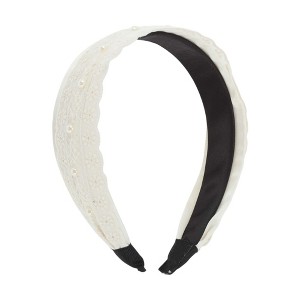 Unique Bargains Lace Wide Headband Beige 1 Pc - 1 of 4