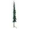 vidaXL Slim Artificial Half Christmas Tree with Stand, Lifelike PVC Green Xmas Tree, Space-Saving Design, Durable and Reusable Décor - 4 of 4