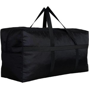 Extra Large Storage Duffle Bag with Zippers and Handles, Black Big Foldable Duffle Bag - 1 of 4