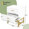 NicBex 19.69"Nightstand with 2 Drawers and Metal Legs,Bedside Cabinet with Wooden Top for Bedroom,Living Room - 3 of 4