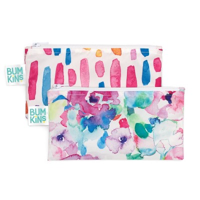 Bumkins Small Reusable Snack Bags (2 Pack): Rainbows & Unicorns