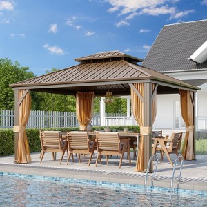 EROMMY Aluminum Patio Gazebo, Hardtop Gazebo With Galvanized Steel Roof And Aluminum Frame - 1 of 4