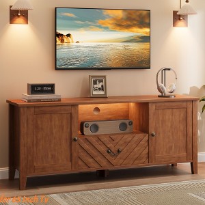 Television Stands for Living Room Entertainment Center w/Lights, Stands for 65 Inch Tv, TV Console Table w/2 Storage and 1 Drawer - 1 of 4