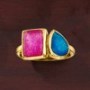 Ross-Simons 2.10 Carat Pink Quartz and 1.10 Carat Blue Quartz Toi Et Moi Ring in 18kt Gold Over Sterling Size 9 - 4 of 4