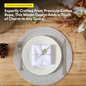 Two Tone Cotton 15" Round Woven Placemat Sets by Sweet Home Collection™ - 1 of 4