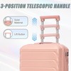 Ridstar 2-Piece ABS Material Luggage Set with Wheels & Combination Lock-Pink - 4 of 4