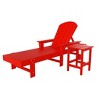 WestinTrends Malibu 2 Piece Adirondack Poly Reclining Chaise Lounge With Arms & Wheels - 3 of 4