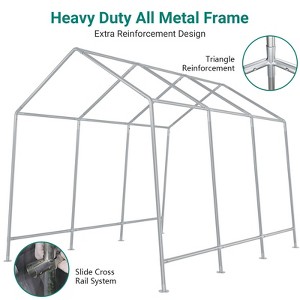 Storage Shed Canopy, Heavy Duty Outdoor Storage Tent with Roll-up Ventilated Zipper Door,Portable Garage Shed Waterproof for Bike, Motorcycle Shelter - 1 of 4