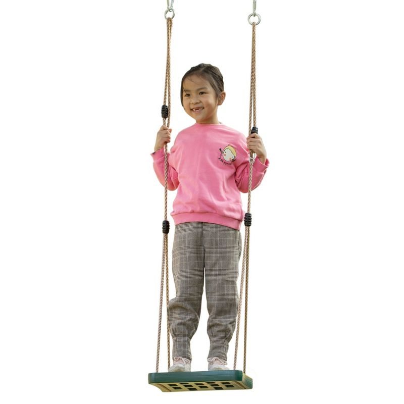PLAYBERG Adjustable Plastic Standing Swing, Outdoor Kids Playground Swing, Green, 1 of 8