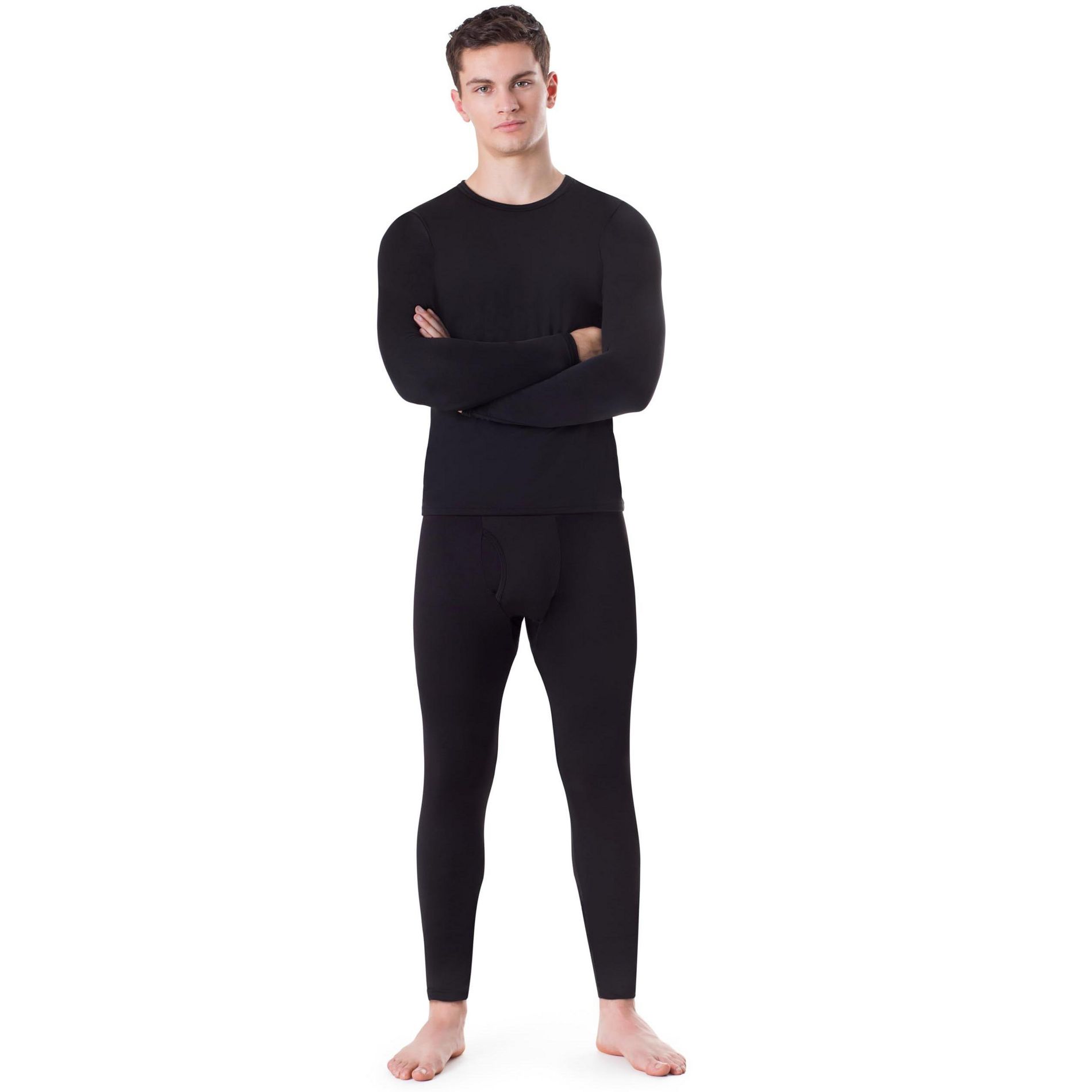 Rocky Thermal Underwear for Men, Long Johns Fleece Lined Set, Shirt & Pants, Base Layer, Solid Colors