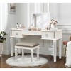 Gulches Vanities Desk with Drawers, Bedroom Makeup Vanity Table Set with Mirror and Stool, Dressing Table for Bedroom,Makeup Room, Working Desk - 3 of 4